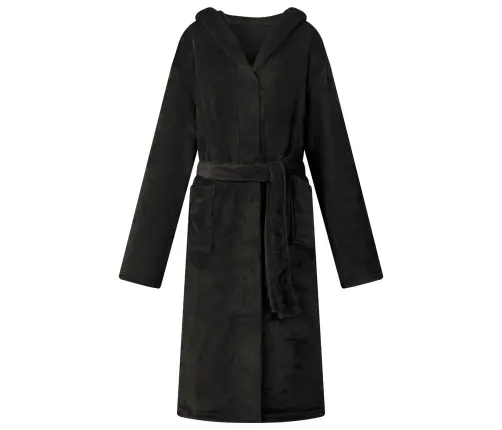 Kapuču Rūtiņu Halāts Melna Xxxl Flanelis Vidaxl