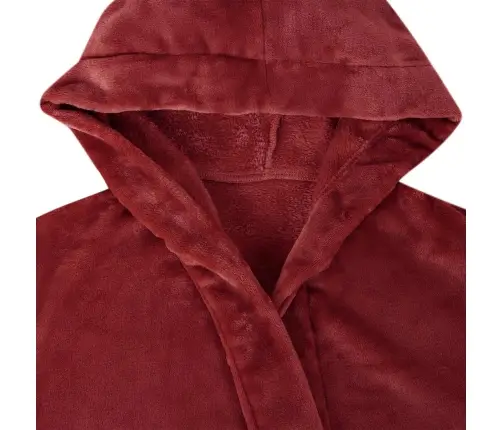 Kapuču Rūtiņu Halāts Bordo Sarkans Xxxl Flanelis Vidaxl