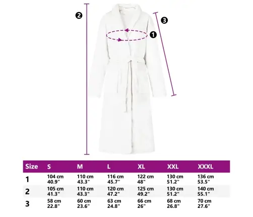 Halāts Bez Kapuces Balts Xl Flanelis Vidaxl