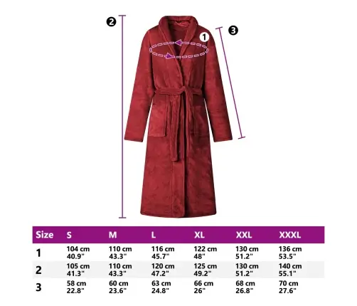 Halāts Bez Kapuces Bordo Sarkans Xl Flanelis Vidaxl