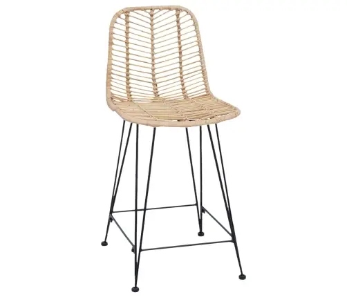 Bāra Krēsls 2 Pcs Dabiska 44,5 X 54,5 X 97,5 Cm Raten Un Dzelzs Vidaxl