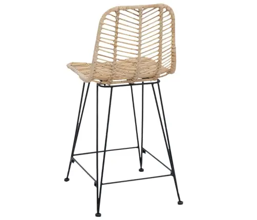 Bāra Krēsls 2 Pcs Dabiska 44,5 X 54,5 X 97,5 Cm Raten Un Dzelzs Vidaxl