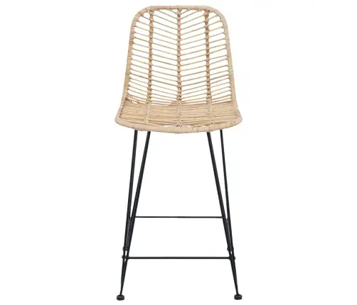 Bāra Krēsls 2 Pcs Dabiska 44,5 X 54,5 X 97,5 Cm Raten Un Dzelzs Vidaxl