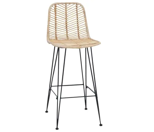 Bāra Krēsls 2 Pcs Dabiska 44,5 X 53 X 111 Cm Raten Un Dzelzs Vidaxl