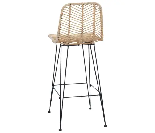 Bāra Krēsls 2 Pcs Dabiska 44,5 X 53 X 111 Cm Raten Un Dzelzs Vidaxl