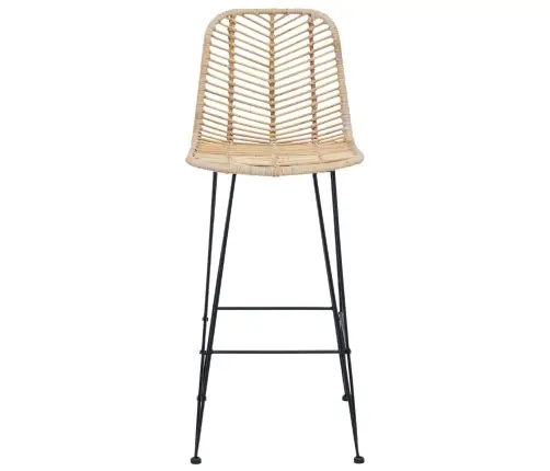 Bāra Krēsls 2 Pcs Dabiska 44,5 X 53 X 111 Cm Raten Un Dzelzs Vidaxl