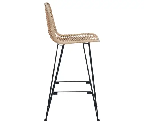 Bāra Krēsls 2 Pcs Dabiska 44,5 X 53 X 111 Cm Raten Un Dzelzs Vidaxl