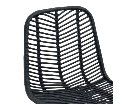 Bāra Krēsls 2 Pcs Melna 44,5 X 54,5 X 97,5 Cm Raten Un Dzelzs Vidaxl