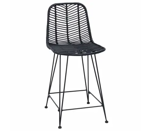 Bāra Krēsls 2 Pcs Melna 44,5 X 54,5 X 97,5 Cm Raten Un Dzelzs Vidaxl