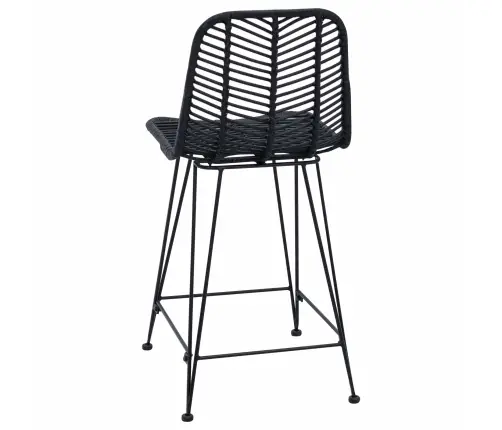 Bāra Krēsls 2 Pcs Melna 44,5 X 54,5 X 97,5 Cm Raten Un Dzelzs Vidaxl