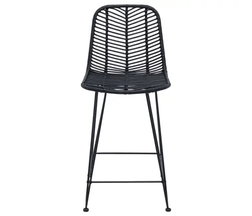 Bāra Krēsls 2 Pcs Melna 44,5 X 54,5 X 97,5 Cm Raten Un Dzelzs Vidaxl