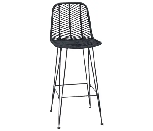 Bāra Krēsls 2 Pcs Melna 44,5 X 53 X 111 Cm Raten Un Dzelzs Vidaxl