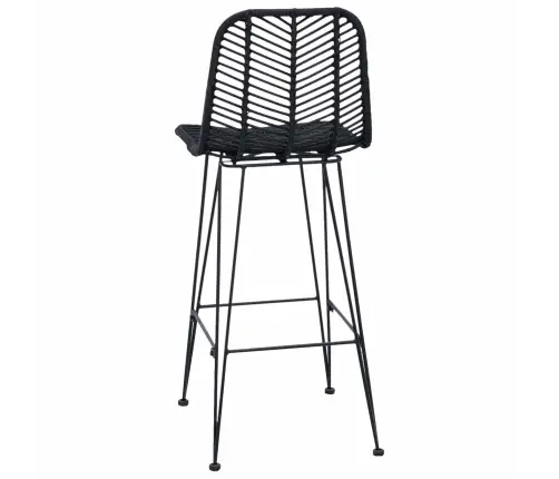 Bāra Krēsls 2 Pcs Melna 44,5 X 53 X 111 Cm Raten Un Dzelzs Vidaxl
