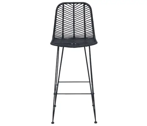 Bāra Krēsls 2 Pcs Melna 44,5 X 53 X 111 Cm Raten Un Dzelzs Vidaxl