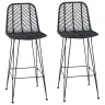 Bāra Krēsls 2 Pcs Melna 44,5 X 53 X 111 Cm Raten Un Dzelzs Vidaxl
