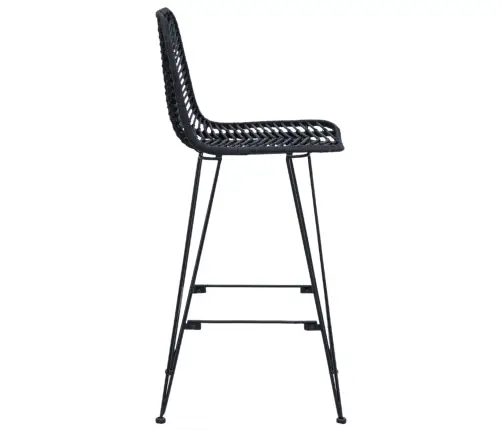 Bāra Krēsls 2 Pcs Melna 44,5 X 53 X 111 Cm Raten Un Dzelzs Vidaxl