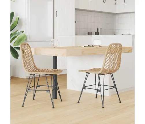 Ēdamistabas Krēsls 2 Pcs Dabiska 44.5 X 55 X 85 Cm Vidaxl