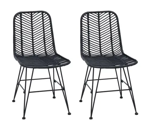 Valgomasis Krėslas 2 Pcs Juoda 44.5 X 55 X 85 Cm