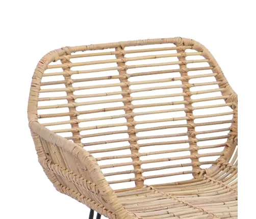 Bāra Krēsls 2 Pcs Dabiska 55 X 52 X 92 Cm Raten Un Dzelzs Vidaxl