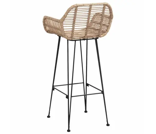 Bāra Krēsls 2 Pcs Dabiska 55 X 52 X 92 Cm Raten Un Dzelzs Vidaxl