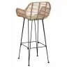 Bāra Krēsls 2 Pcs Dabiska 55 X 52 X 92 Cm Raten Un Dzelzs Vidaxl