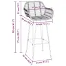 Bāra Krēsls 2 Pcs Dabiska 55 X 52 X 92 Cm Raten Un Dzelzs Vidaxl