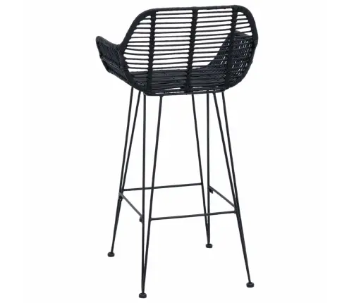 Bāra Krēsls 2 Pcs Melna 55 X 52 X 92 Cm Raten Un Dzelzs Vidaxl