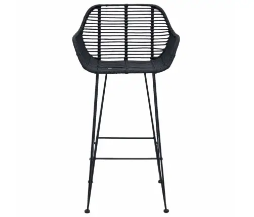 Bāra Krēsls 2 Pcs Melna 55 X 52 X 92 Cm Raten Un Dzelzs Vidaxl