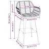 Bāra Krēsls 2 Pcs Melna 55 X 52 X 92 Cm Raten Un Dzelzs Vidaxl