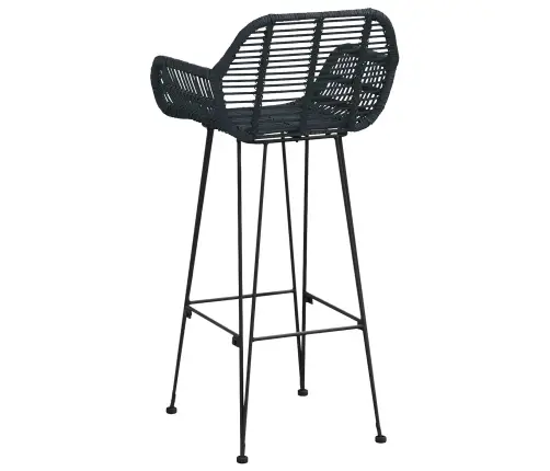 Bāra Krēsls 2 Pcs Melna 55 X 52 X 92 Cm Raten Un Dzelzs Vidaxl