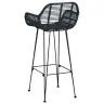 Bāra Krēsls 2 Pcs Melna 55 X 52 X 92 Cm Raten Un Dzelzs Vidaxl
