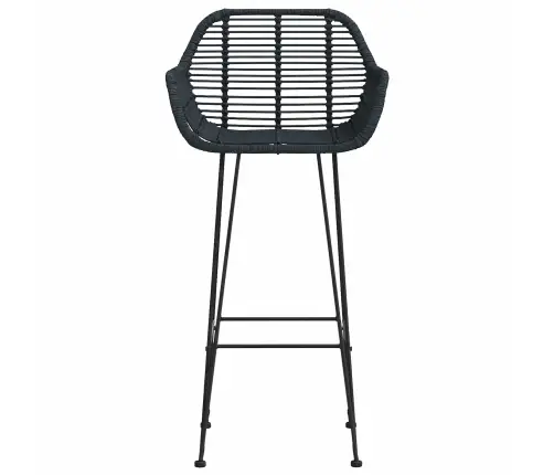 Bāra Krēsls 2 Pcs Melna 55 X 52 X 92 Cm Raten Un Dzelzs Vidaxl