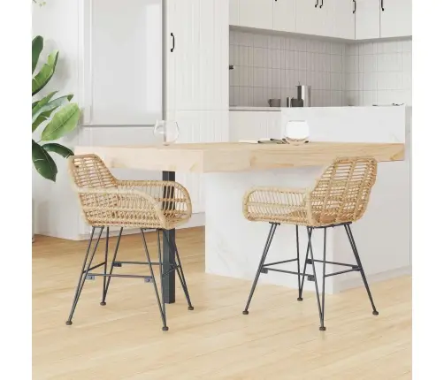 Valgomasis Krėslas 2 Pcs Natūrali 55 X 50 X 74 Cm
