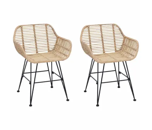 Valgomasis Krėslas 2 Pcs Natūrali 55 X 50 X 74 Cm