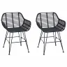 Ēdamistabas Krēsls 2 Pcs Melna 55 X 50 X 74 Cm Raten Un Dzelzs Vidaxl