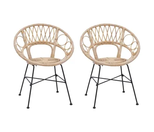 Ēdamistabas Krēsls 2 Pcs Dabiska 65 X 55,5 X 81 Cm Vidaxl