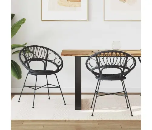 Valgomasis Krėslas 2 Pcs Juoda 65 X 55,5 X 81 Cm