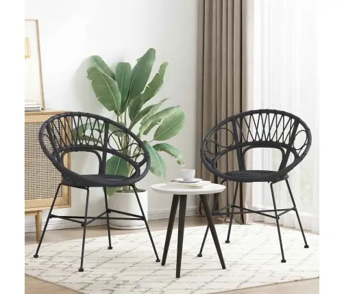 Valgomasis Krėslas 2 Pcs Juoda 65 X 55,5 X 81 Cm