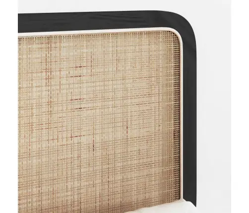 Galvgalis Ar Galvas Klāju Melna 120 X 55 X 3 Cm Rotangpalma Vidaxl