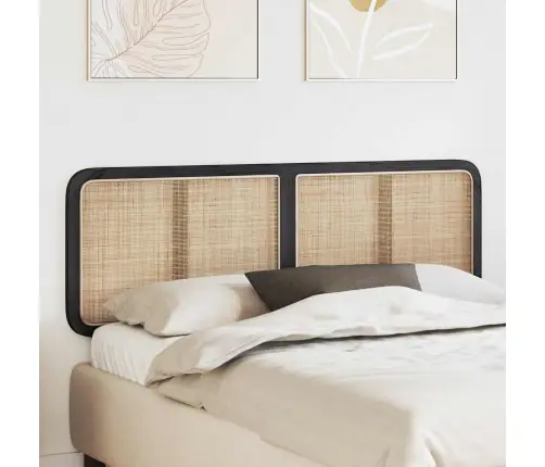 Galvgalis Ar Galvas Klāju Melna 160 X 55 X 3 Cm Rotangpalma Vidaxl