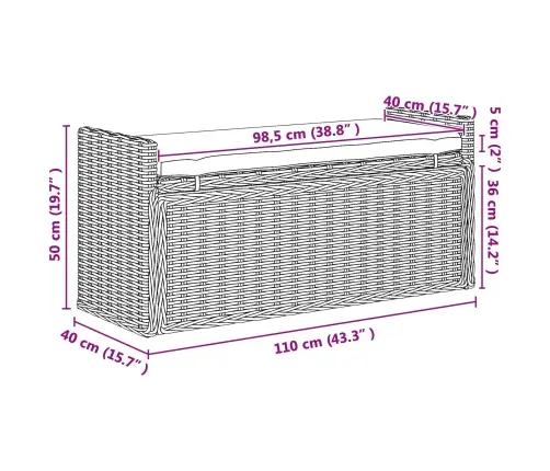 Panipaigaga Pink Padjaga Valge Pesu 110 X 40 X 50 Cm Rotang