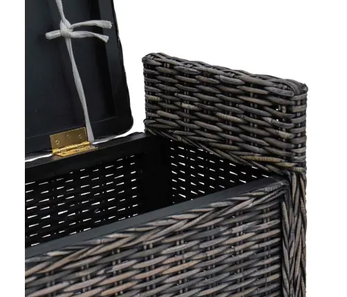 Sols Ar Glabātuvi Melns Mazgāt 110 X 40 X 50 Cm Rotangpalma Vidaxl