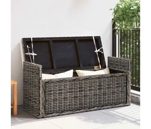 Sols Ar Glabātuvi Melns Mazgāt 110 X 40 X 50 Cm Rotangpalma Vidaxl