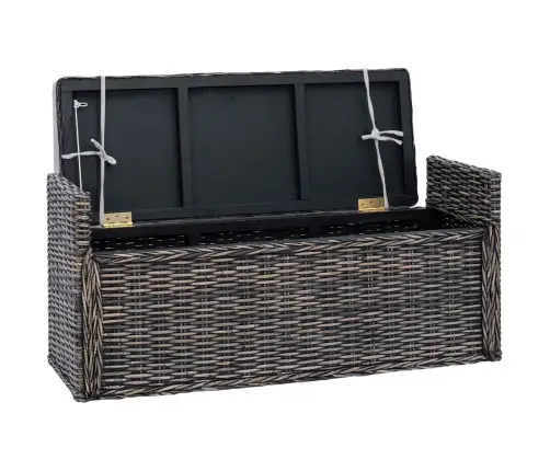 Sols Ar Glabātuvi Melns Mazgāt 110 X 40 X 50 Cm Rotangpalma Vidaxl