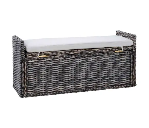 Sols Ar Glabātuvi Melns Mazgāt 110 X 40 X 50 Cm Rotangpalma Vidaxl