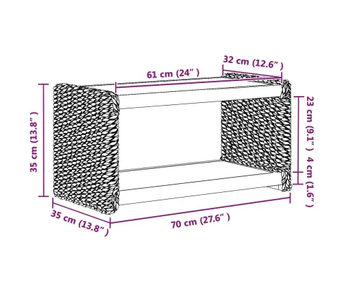 Külglaud Neutraalne 70 X 35 X 35 Cm Tugev Mahagoni Puit