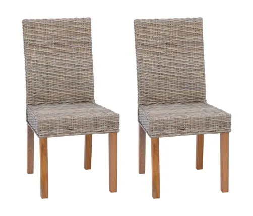 Söögitool 2 Pcs Kubu Hall 45 X 54 X 93 Cm Tugev Mahagoni Puit