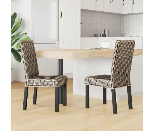 Valgomasis Krėslas 2 Pcs Juoda Plauna 45 X 54 X 93 Cm