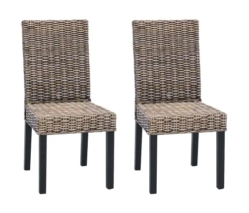 Valgomasis Krėslas 2 Pcs Juoda Plauna 45 X 54 X 93 Cm