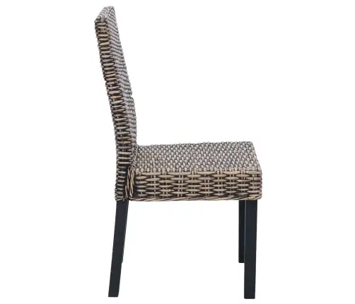 Valgomasis Krėslas 2 Pcs Juoda Plauna 45 X 54 X 93 Cm